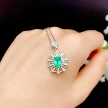 Лучший подарок для вашей любимой девушки Изумрудный кулон из чистого серебра S925 пробы изумрудное ожерелье для женщин Цвет драгоценный камень 2024 - купить недорого