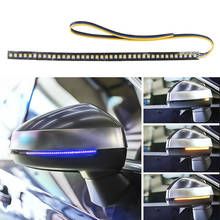 LEEPEE-Tira de luces LED para espejo retrovisor de coche, luz indicadora de giro, color azul ámbar, 1 unidad 2024 - compra barato