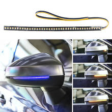 LEEPEE Car Modified Streamer Strip Amber Blue Car Rearview Mirror Indicator Lamp LED Flowing Turn Signal Strip Light 1pc 2024 - buy cheap