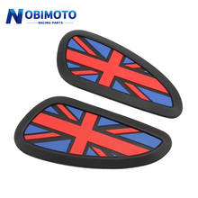 Capa de borracha para tanque de combustível moto cafe racer, adesivo para proteção do joelho, alça, logotipo, union jack 2024 - compre barato