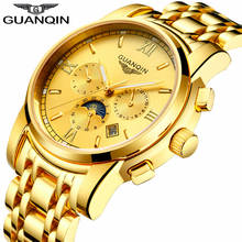 GUANQIN-reloj automático de acero inoxidable para hombre, Tourbillon, de negocios, mecánico, dorado, de lujo 2024 - compra barato