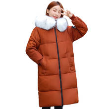 Winter Coat Women Hooded Fur Collar Loose Winter Jacket Woman Long Parkas Down Cotton Jackets Female 2024 - buy cheap