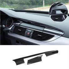 Carbon Fiber Black Color Dashboard Navigation Cover Trim 2Pcs For Audi A6 C7 2012-2018 LHD Stainless Steel Car Styling Modified 2024 - buy cheap