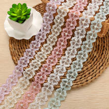 20Yards Flower Embroidery Lace Trim Pearls Pink White Green Blue Fabric DIY Handmade Garment Materials Accessories 3cm Width 2024 - buy cheap