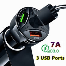 Cargador de coche USB de carga rápida, 3 puertos, para toyota, peugeot 406, tiguan, mk2, renault kadjar, vw, eos, vw, t4, passat b7 2024 - compra barato