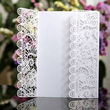 100pcs European Flower Laser Cut Wedding Invitations Card Elegant Lace Greeting Cards Birthday Wedding Party Favor Decoration 2024 - buy cheap