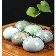 Caja de té de cerámica china sellada, latas de almacenamiento de frutos secos, accesorios de té para oficina en casa, café, Tieguanyin, latas de té 2024 - compra barato