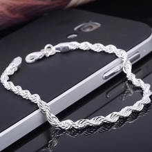 20CM Classic Twist chain Bangles Bracelet For Women Silver Plated Chain Cuff Jewelry Gift Drop shipping 2024 - buy cheap
