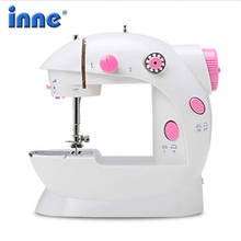 INNE Sewing Machine Mini Manual Portable Assistant Household Electrec Straight Line Two Thread With Night Light Pedal DIY Clothe 2024 - buy cheap