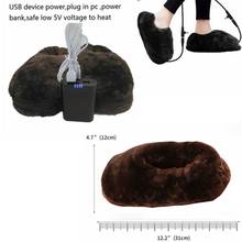 1Pair Safety USB Soft Portable Winter Foot Warmer Practical Home Heating Shoes Electric Heated Slipper for Home Office 2024 - buy cheap