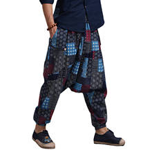 Men Soft and Comfortable Loose Cotton and Linen C Pants Fashion Print Mid-Waist Design Loose Version Summer Thai Harem Pants 2024 - buy cheap