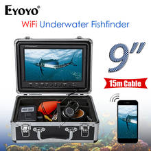 Eyoyo-câmera de pesca subaquática sem fio, wi-fi, 15m, gravação de vídeo, localizador de peixes, 8gb, dvr, 12 peças, leds ir, pesca no gelo 2024 - compre barato