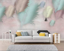 beibehang Custom children room wallpaper fashion feather modern minimalist abstract background wallpaper home decoration mural 2024 - buy cheap