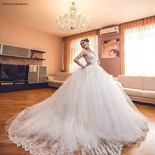 Vintage Luxury Tulle Lace Wedding Dress New Design Long Sleeve Princess Women Halloween Bridal Gown Custom Made 2024 - buy cheap