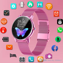 Novo smartwatch feminino compatível com bluetooth, relógio inteligente fitness para mulheres android ios touch 2024 - compre barato