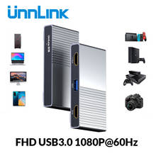 Unnlink-tarjeta de captura de vídeo USB 3,0, 1080P, 60Hz, HDMI, compatible con grabación en vivo, Streaming, cámara web, PS4, TV, Switch 2024 - compra barato