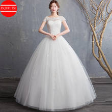 Short Sleeve Wedding Dress 2021 Vestidos De Novia Lace Applique Pearl Beaded Floor Length Bride Ball Gown Robe Mariage Trouwjurk 2024 - buy cheap
