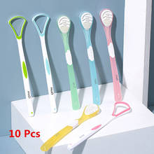10PCS Tongue Brush Tongue Cleaner Scraper Oral Care Cleaning Toothbrush Brush Fresh Breath Coating Tongue Scraper 2024 - buy cheap