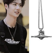 New Skateboard Pendant Necklace for Men Rock Punk Creative Long Chain Necklace Trendy Jewelry Mens Hip Hop Jewelry Wholesale 2024 - buy cheap