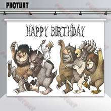 PHOTURT Where The Wild Things Are Photography Backdrop Kids Birthday Party Background Jungle Wild One Vinyl Photo Studio Props 2024 - buy cheap