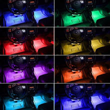 USB Charger Decor Lamp 12LED RGB Car Interior Atmosphere Footwell Strip Light 2024 - buy cheap