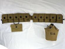 tomwang2012. WWII WW2 Us Army M-1923 Cartridge Belt & M1910 Canteen & First Aid Pouch MILITARY War Reenactments 2024 - buy cheap