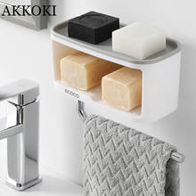 Double Layer Soap Holder Towel Bar Paper Holder Storage Platform Plastic Soap Box Big Container New Bathroom Soap Dish 2024 - buy cheap