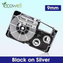 Ecowell-XR-9SR de etiquetas de 9mm, 1 unidad, Compatible con Casio XR 9SR XR9SR, cinta de etiquetas negra y plateada para Casio KL-60 100 120 2024 - compra barato