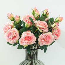 Настоящее прикосновение розы искусственные цветы для свадьбы Вечерние украшения дома 2 головки латексная роза искусственный цветок для свадьбы цветок 2024 - купить недорого