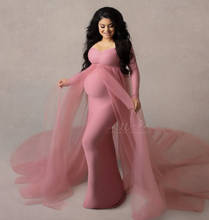 Розовые платья для беременных, реквизит для фотосъемки, длинное платье без плеч для беременных женщин, Макси-платье для будущих малышей, фотосъемка 2024 - купить недорого