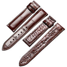 Luckywatch z02 pulseira de couro de crocodilo, dupla face, couro de crocodilo americano, acessórios de relógio de ponta 18-22mm, pulseira de couro 2024 - compre barato