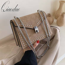 Qiaoduo Scrub Leather Small Shoulder Bags For Women 2020 Chain Rivet Lock Crossbody Bag Female Travel Mini Bags 2024 - buy cheap