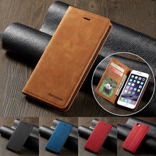 Магнитный кожаный чехол-книжка с подставкой для iPhone 6 6S Plus, чехол-кошелек для iPhone 11 Pro Max XS Max XR X 8 7 Plus, 5 5S SE, чехлы 2024 - купить недорого