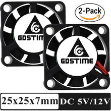 2PCS Gdstime 25x25x7mm Micro Radiator 25x25mm 5V 12V 2507 2Pin ph2.0/xh2.54/dupont Small Brushless axial Cooling fan 2024 - buy cheap