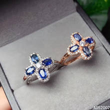 Joias sintéticas de alta qualidade, anel feminino com pedra preciosa ajustável, safira 925, luxo com suporte para testes 2024 - compre barato