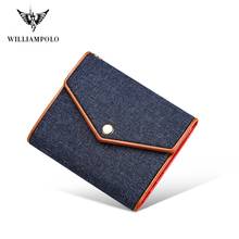 WILLIAMPOLO Genuine Leather Unisex Wallet Card Holder Cowskin Soft Mini Purse Hasp Slim Wallet PL191458 2024 - buy cheap