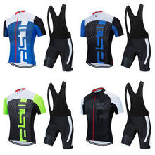 Conjunto de roupa masculina para ciclismo profissional, camisa de gel pad verão em lycra, roupas de bicicleta de estrada, traje esportivo masculino 2021 2024 - compre barato