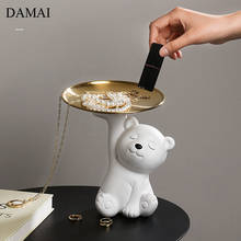 Polar Bear Decorative Storage Figurine Modern Creativity Resin Embellishment Jewelry Cosmetic Display Trays Animal Decor Statue 2024 - buy cheap