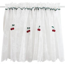 Estilo country americano cortinas curtas para cozinha fio branco meia cortina para café doce rendas janela valance porta de café 2024 - compre barato