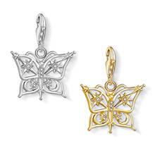 Gold Magic Butterfly Pendant Charms 925 Sterling Silver 2021 New Trendy Women Men Fine Jewelry Fit Bracelet Chain Lucky Gift 2024 - buy cheap