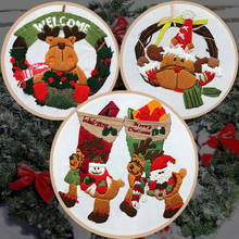 DIY Deer Embroidery Kit with Frame Cross Stitch Set for Beginner Needlework Swing Art Handicraft Christmas Painting Home Decor 2024 - buy cheap