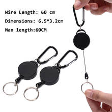 Mini Multifunctional Retractable Keychain Black Anti-Lost Keychain Buckle Recoil Ring Pull Clip Keyring Outdoor 2024 - buy cheap