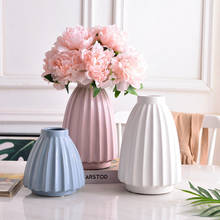 Vaso de cerâmica para decoração da casa, vaso de flores elegante original, decoração peça central, rosa angular, faiança, mesa, 16/25cm, 1 peça 2024 - compre barato