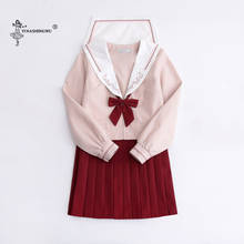 Sailor Suit School Uniform Cosplay Student Jk Academy Clothing Pleated Skirt Long-sleeved Japanese Korean 2pcs Set Women Female 2024 - buy cheap