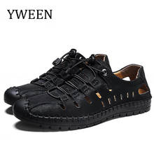 YWEEN-Sandalias de cuero para hombre, zapatos de lujo de calidad Superior, a la moda, de playa, transpirables, de fondo suave 2024 - compra barato