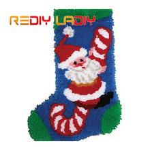 Latch Hook Kits Make Your Own Rug Christmas Socks Crocheting Cushion DIY Carpet Rug Acrylic Yarn Printed Canvas Hobby & Crafts 2024 - buy cheap