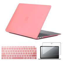 Funda de ordenador portátil para Macbook Air 13 A2337/Pro 13 A2338 M1 2020 /Pro 15/Air 11, cubierta mate + película para teclado de EE. UU. + Protector de pantalla 2024 - compra barato