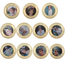 Британская Диана принцесса позолоченные монеты с держателем для монет последняя коллекция монет с розами сувенир подарок высокое качество и Новинка 2024 - купить недорого