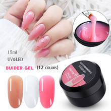 Esmalte acrílico para unhas, gel para rápida construção de unhas, pontas e extensão de led/uv, nas cores rosa, branco, cristal, transparente, 1 peça 2024 - compre barato