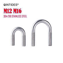 QINTIDES M12 M16 Bolts U Style 304/316 Stainless Steel U-shaped Screw U-shaped Buckle Bolt U-shaped Pipe Clamp 2024 - buy cheap